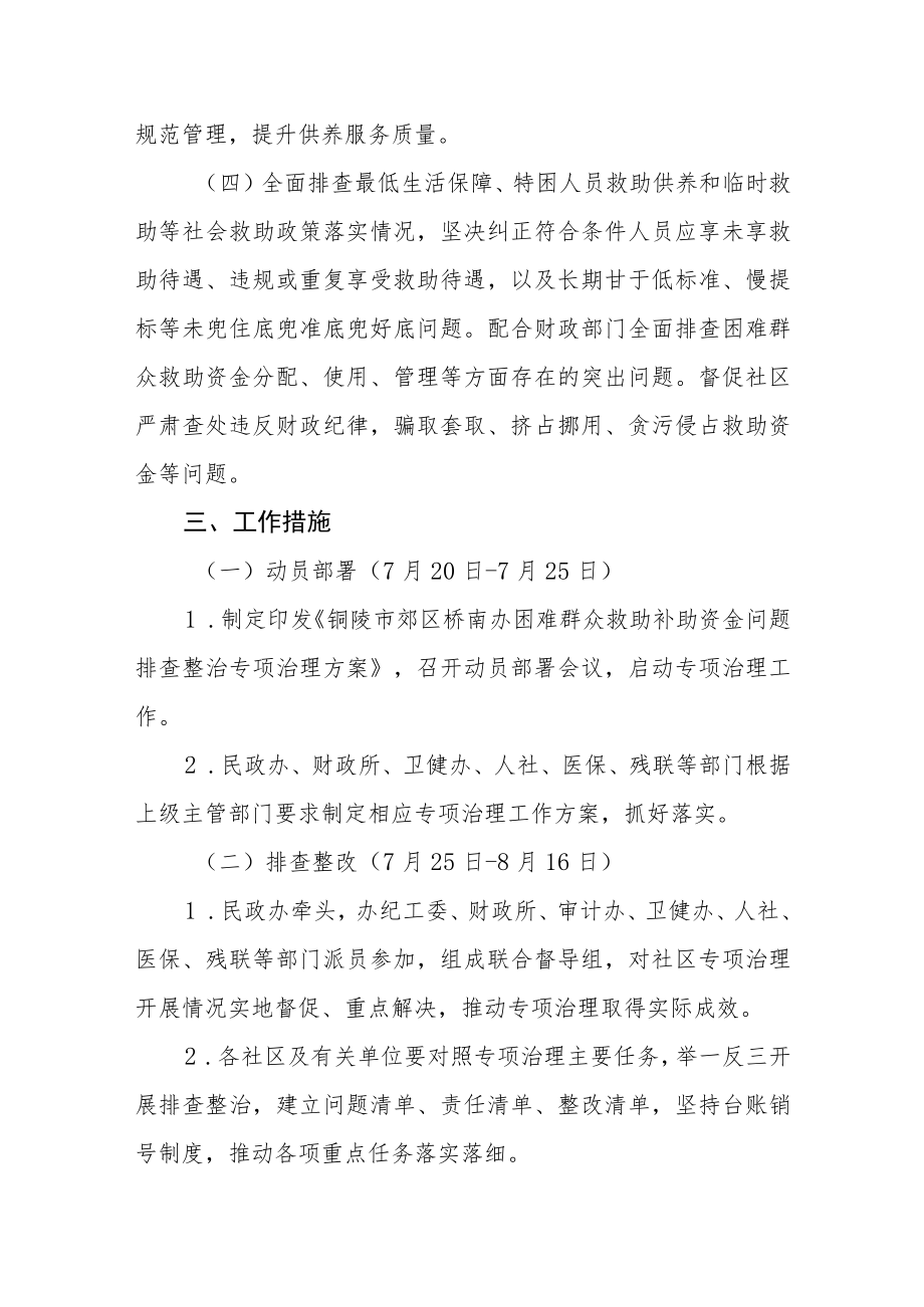 困难群众救助补助资金问题排查整治专项治理方案.docx_第3页