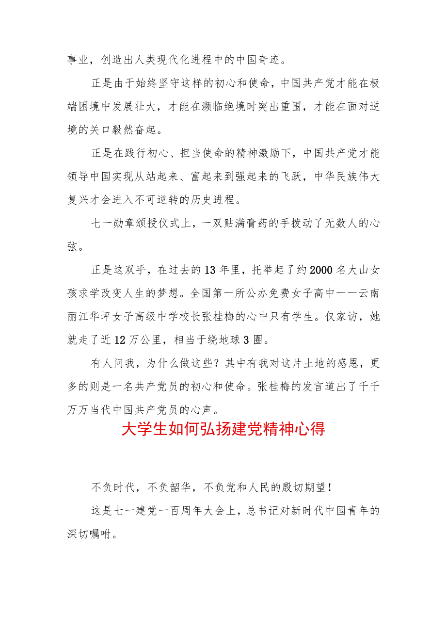 弘扬伟大建党精神心得体会（精选2篇）(2).docx_第3页