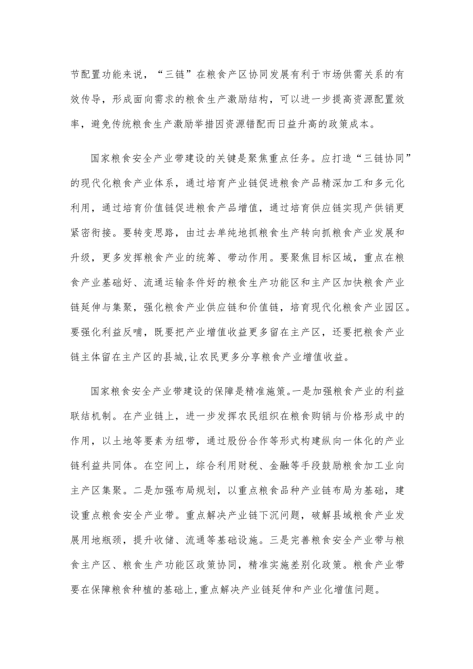 建好粮食安全产业带心得体会座谈发言.docx_第2页