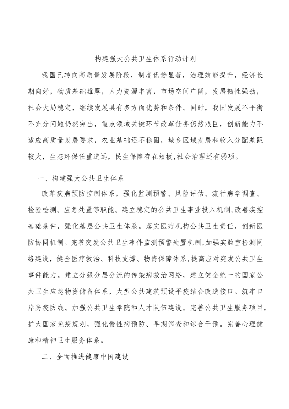 构建强大公共卫生体系行动计划(1).docx_第1页