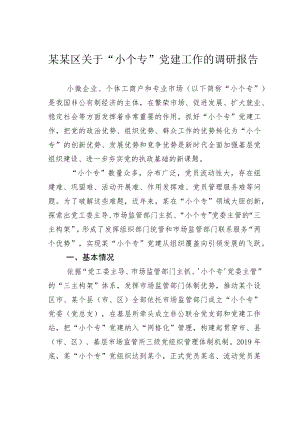 某某区关于“小个专”党建工作的调研报告.docx