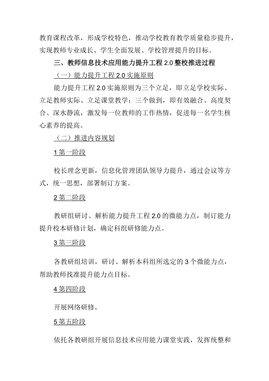 教师信息技术应用能力提升工程2.0整校推进工作过程总结（含5方面）.docx_第2页