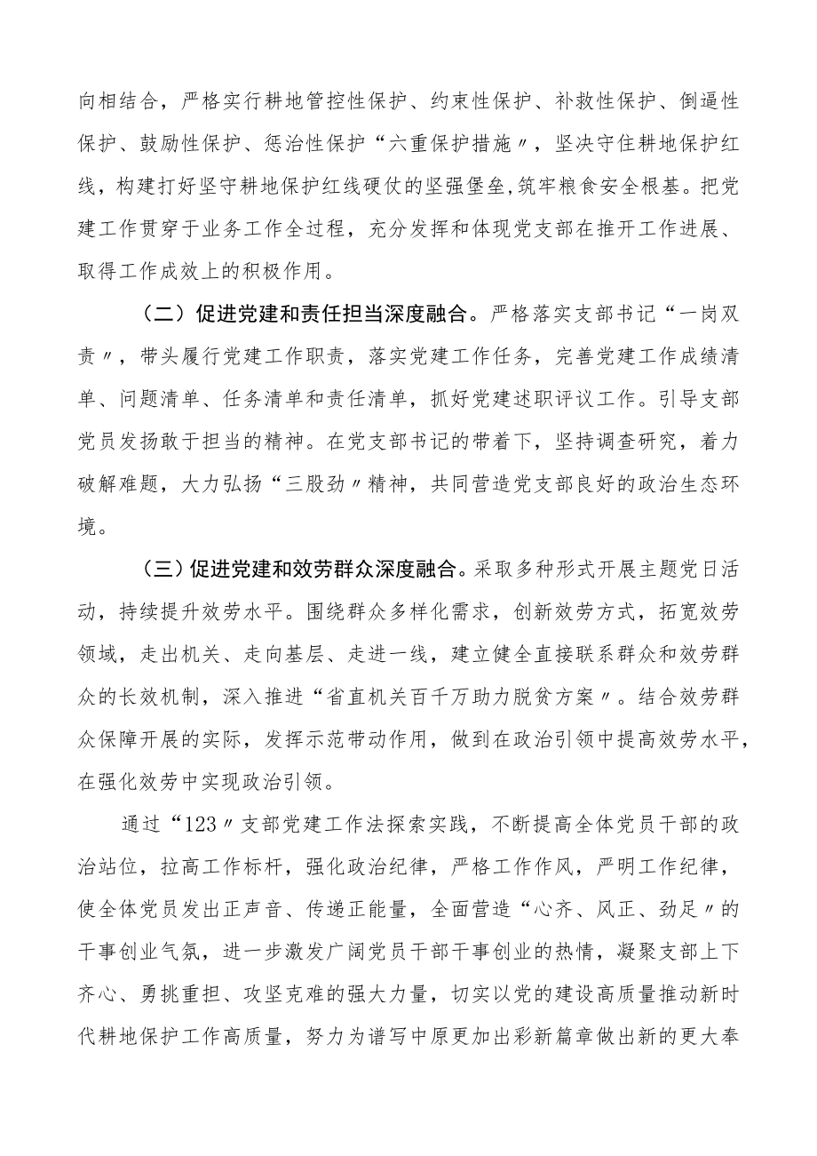 支部工作法耕地保护监督处党支部党建工作法.docx_第3页