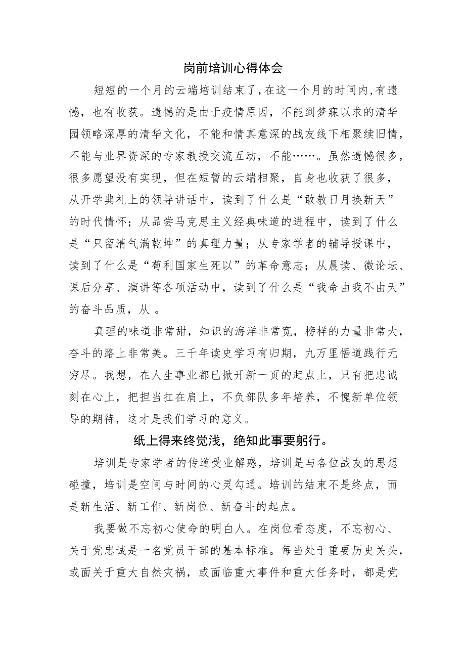 岗前培训心得体会.docx_第1页