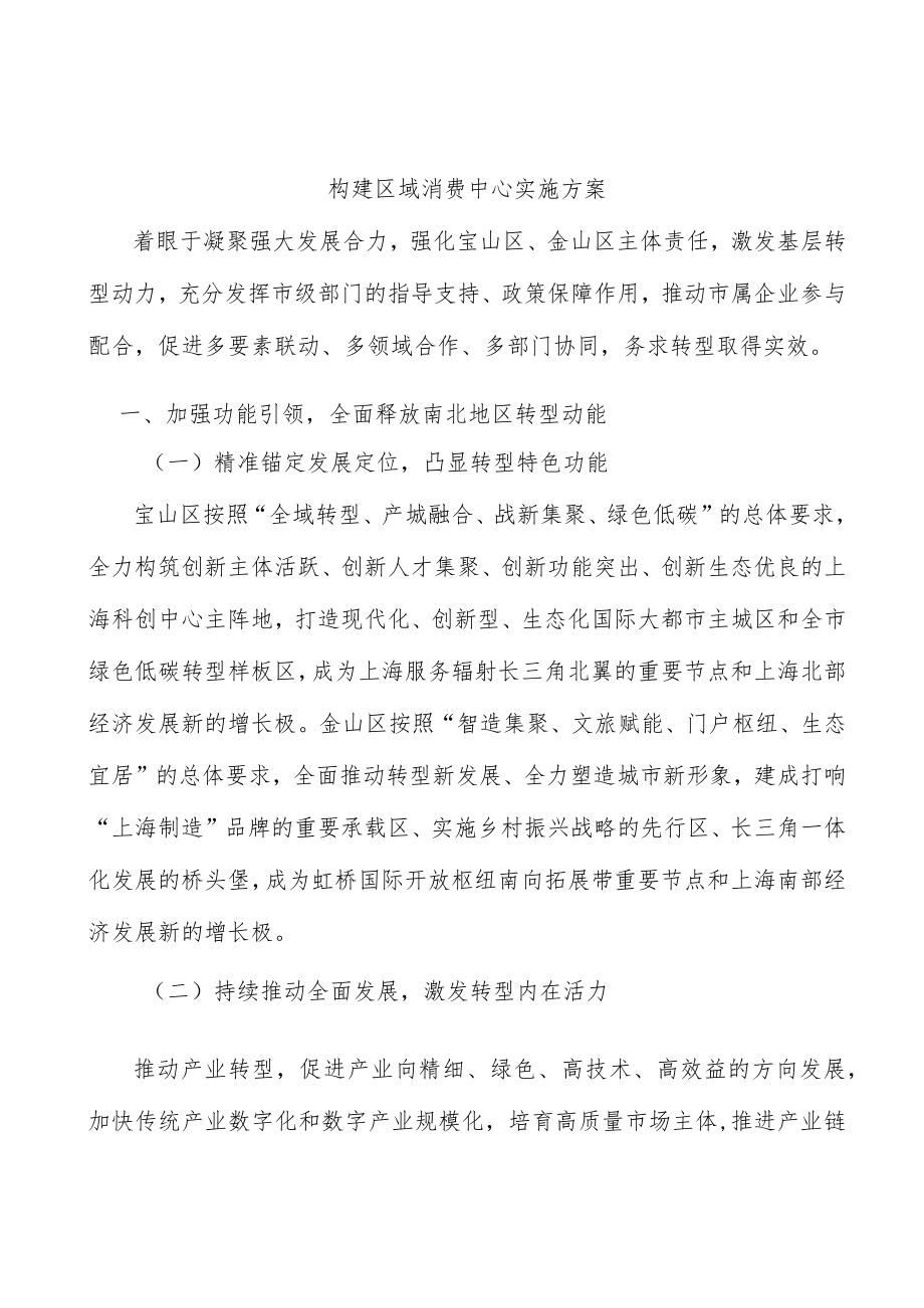 构建区域消费中心实施方案.docx_第1页