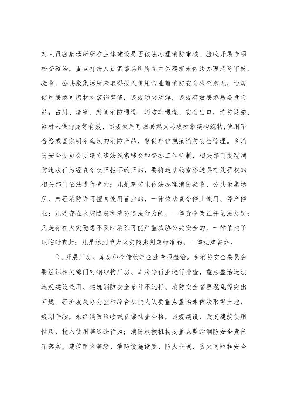 XX乡消防领域“打非治违”专项行动工作方案.docx_第2页