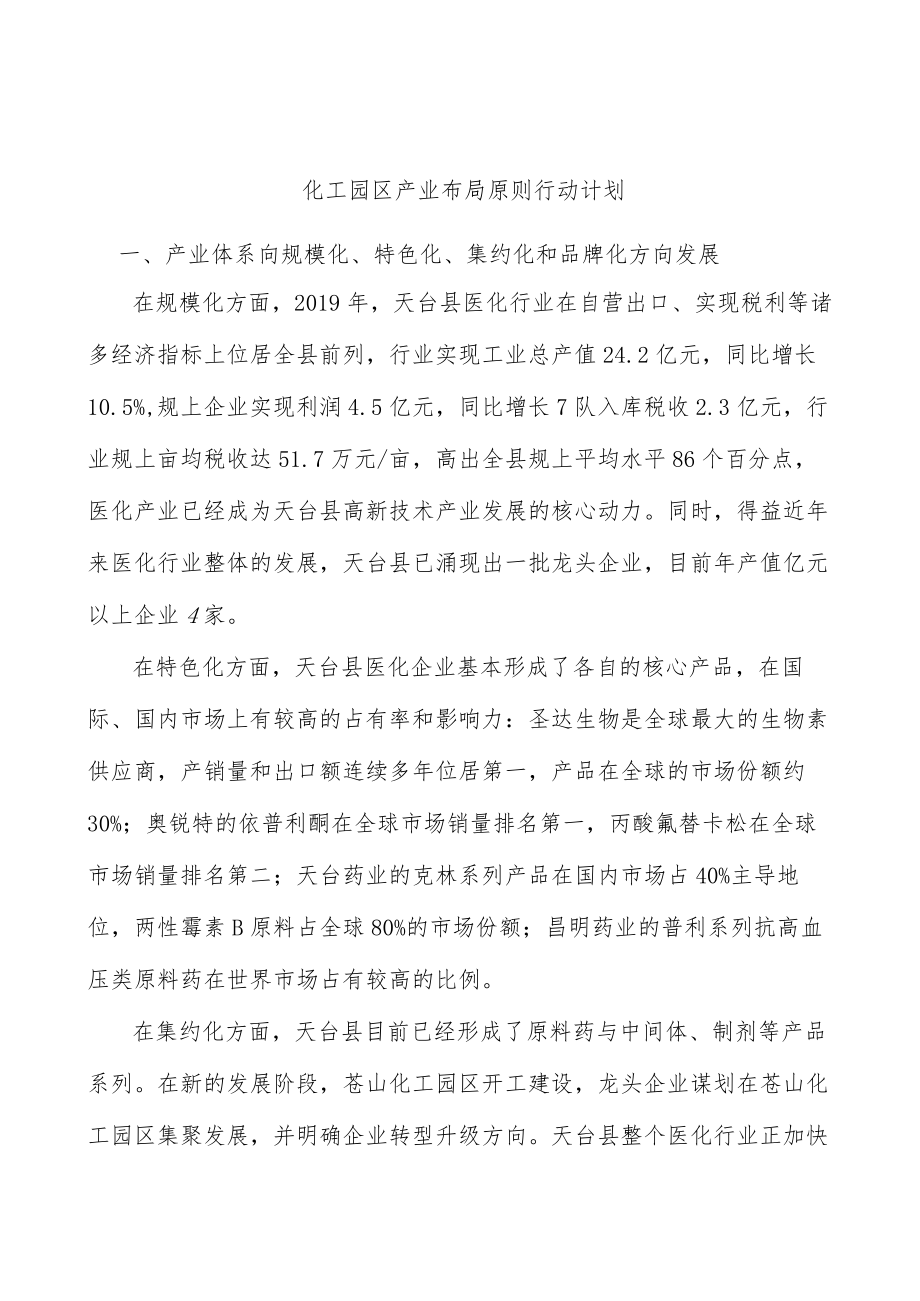 化工园区产业布局原则行动计划.docx_第1页