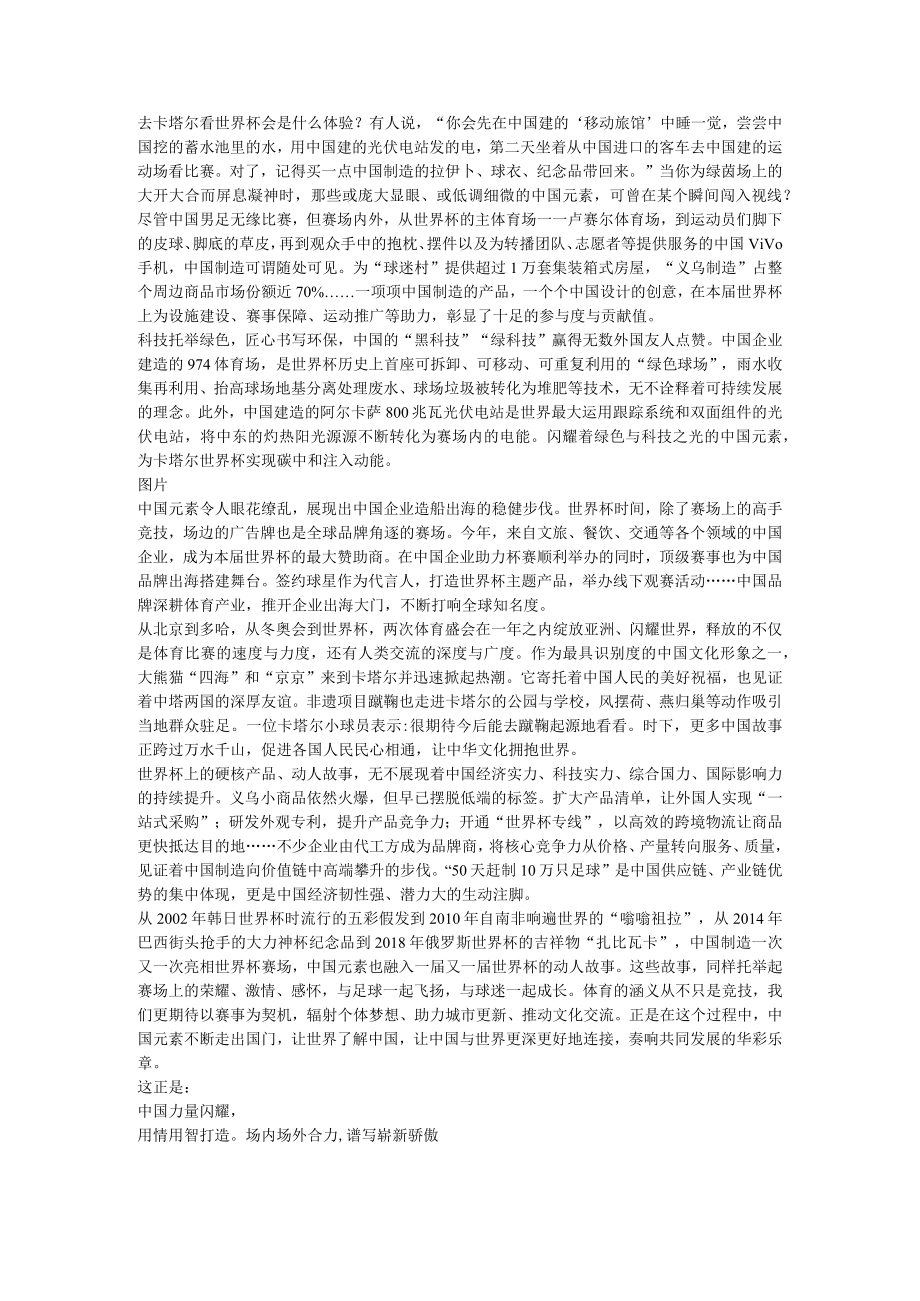 去卡塔尔看世界杯会是什么体验.docx_第1页