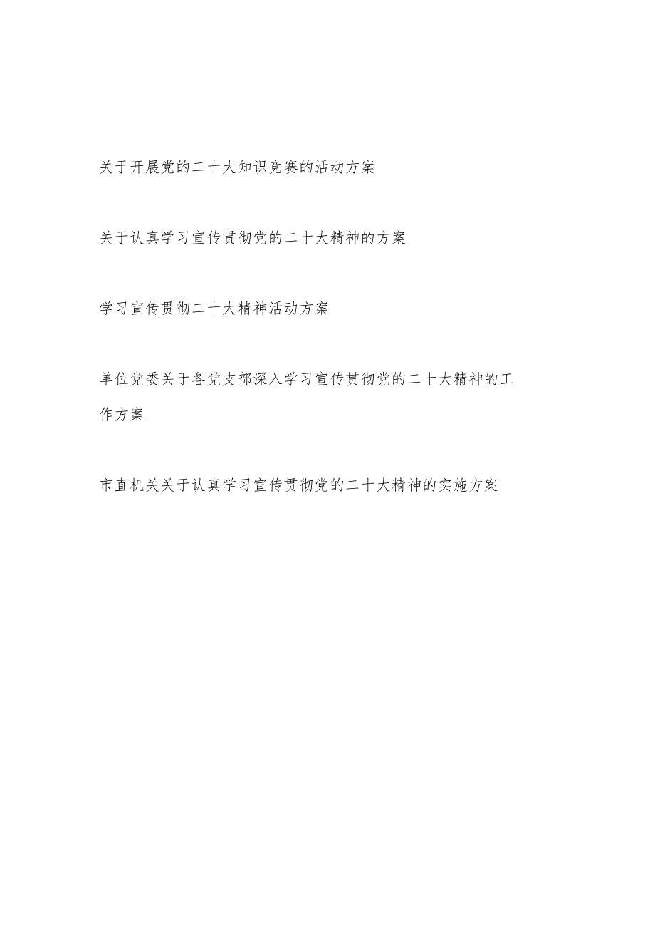 关于开展党的报告精神知识竞赛的活动方案和学习宣传贯彻报告精神活动实施方案共3篇.docx_第1页