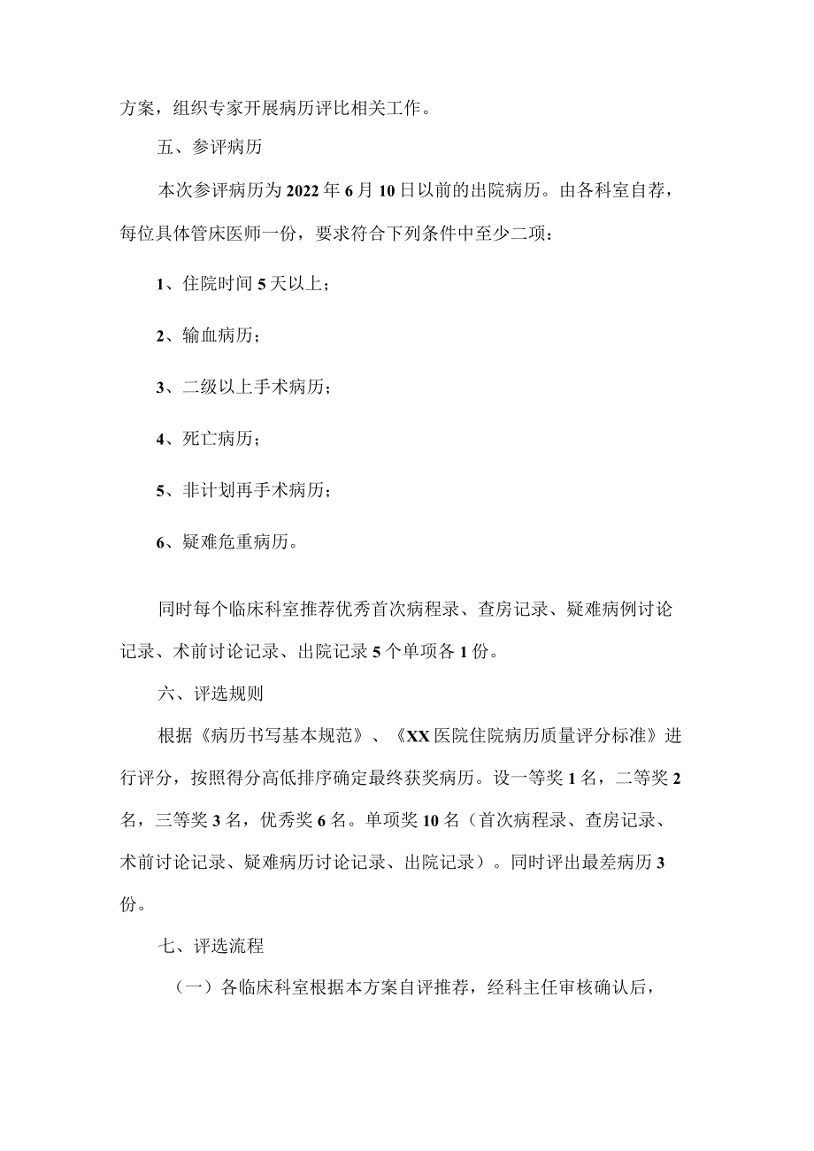 医院优秀病历评选活动实施方案.docx_第2页