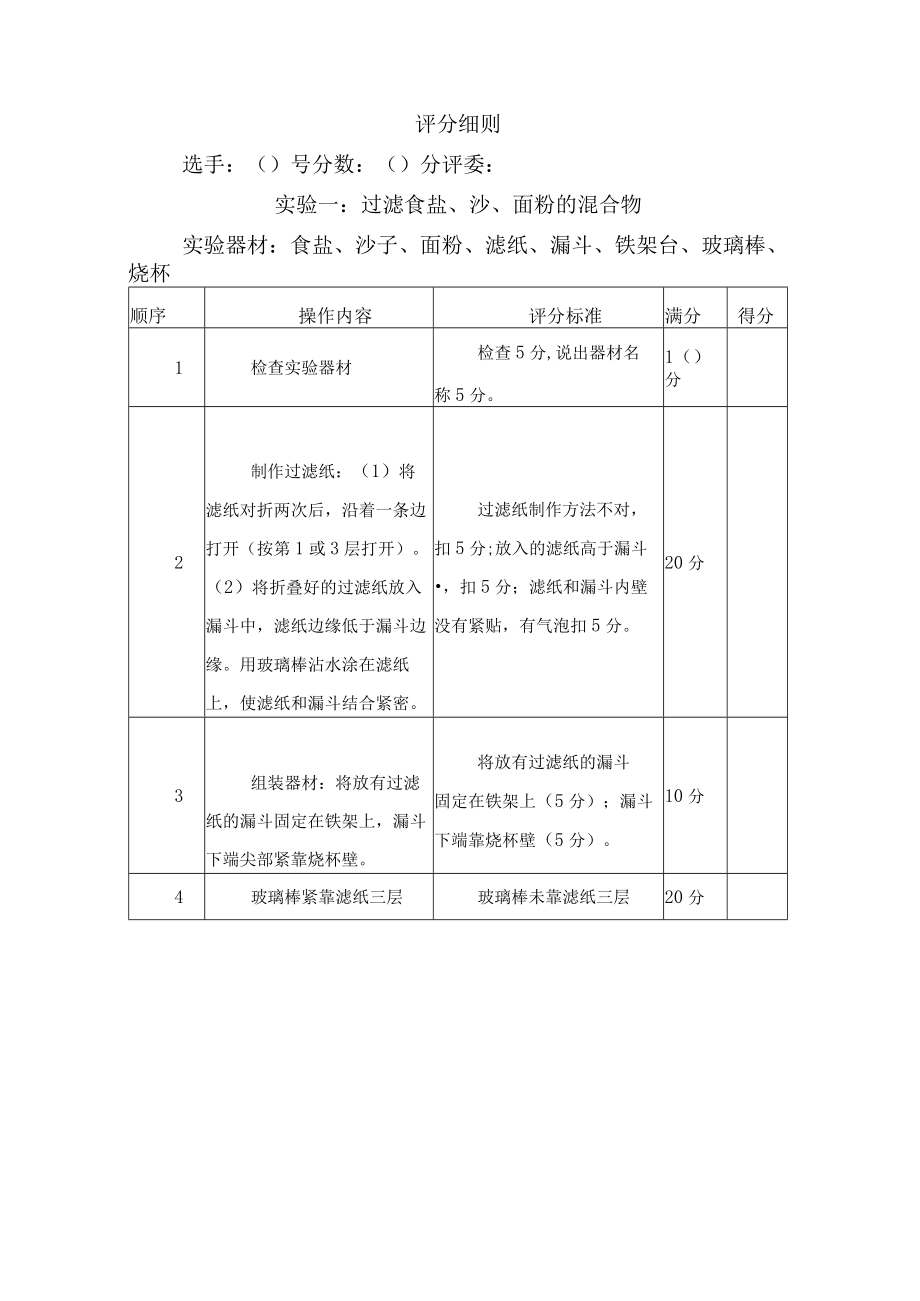 小学科学实验操作考试方案模板含15个基础实验评分细则.docx_第3页