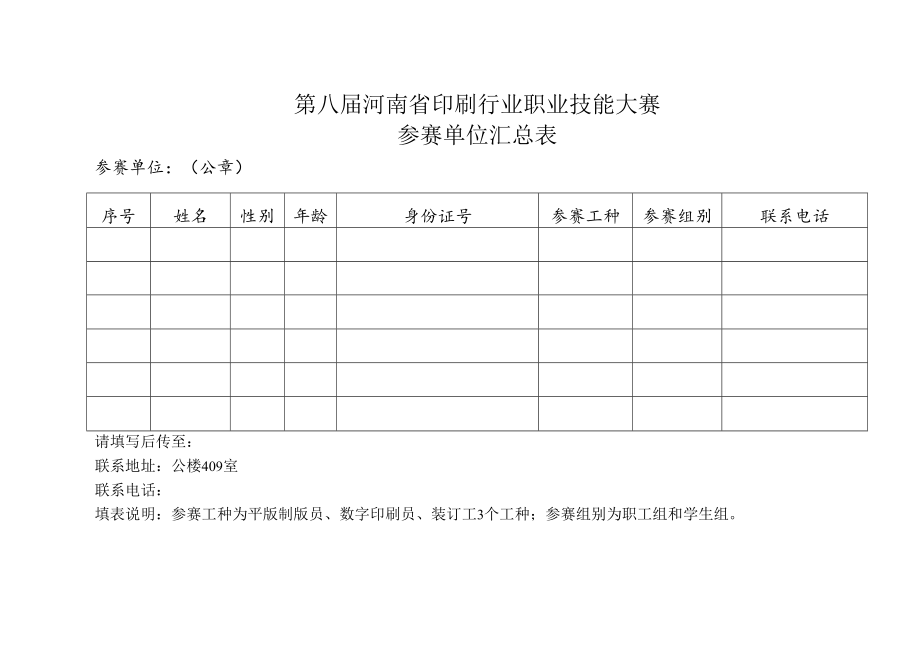 第八届河南省印刷行业职业技能大赛选手报名表.docx_第2页