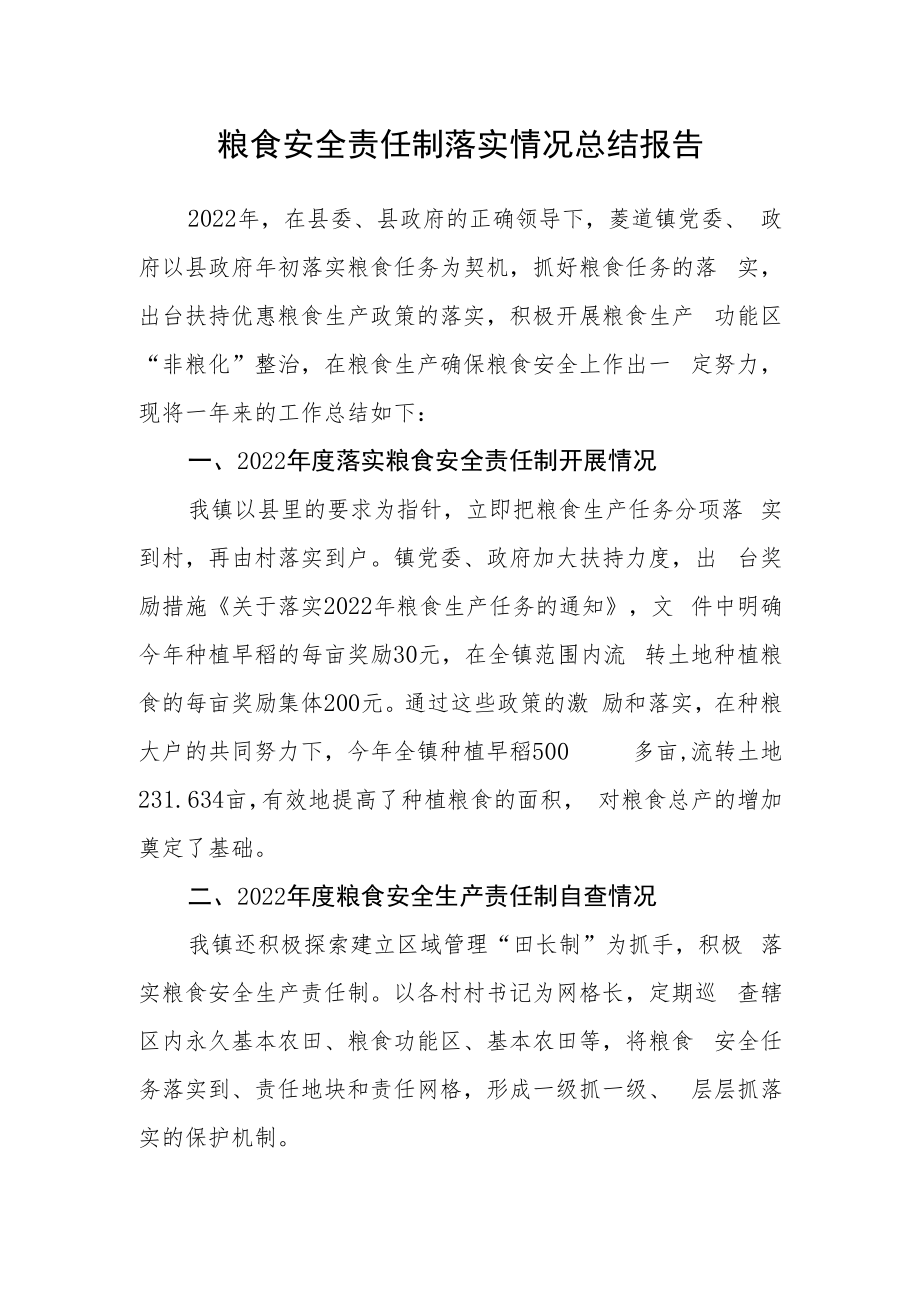 粮食安全责任制落实情况总结报告.docx_第1页