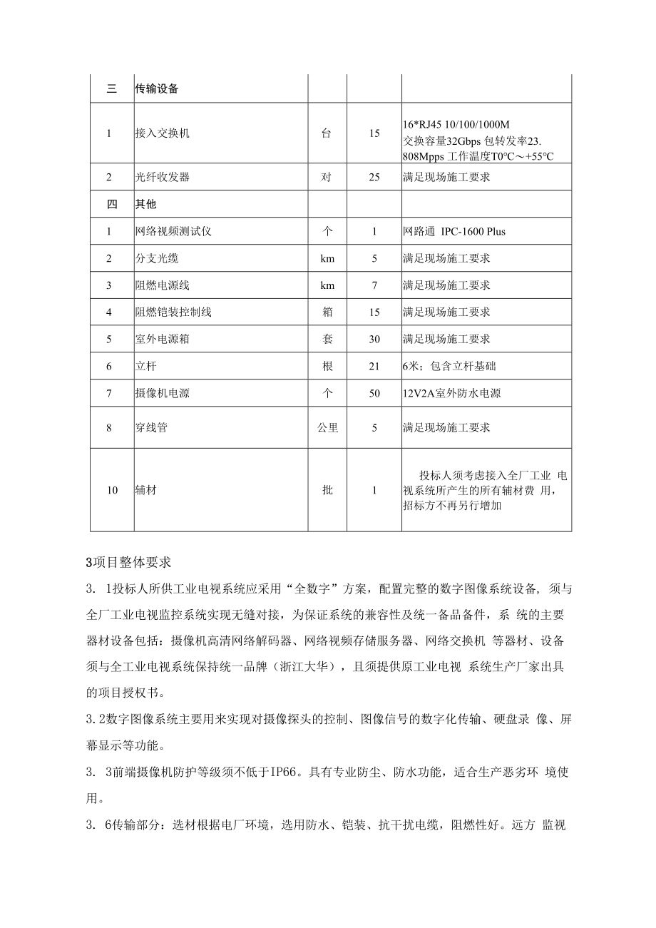 郑州豫能热电有限公司2600MW机组厂前区及安保区域工业电视系统技术规范.docx_第3页