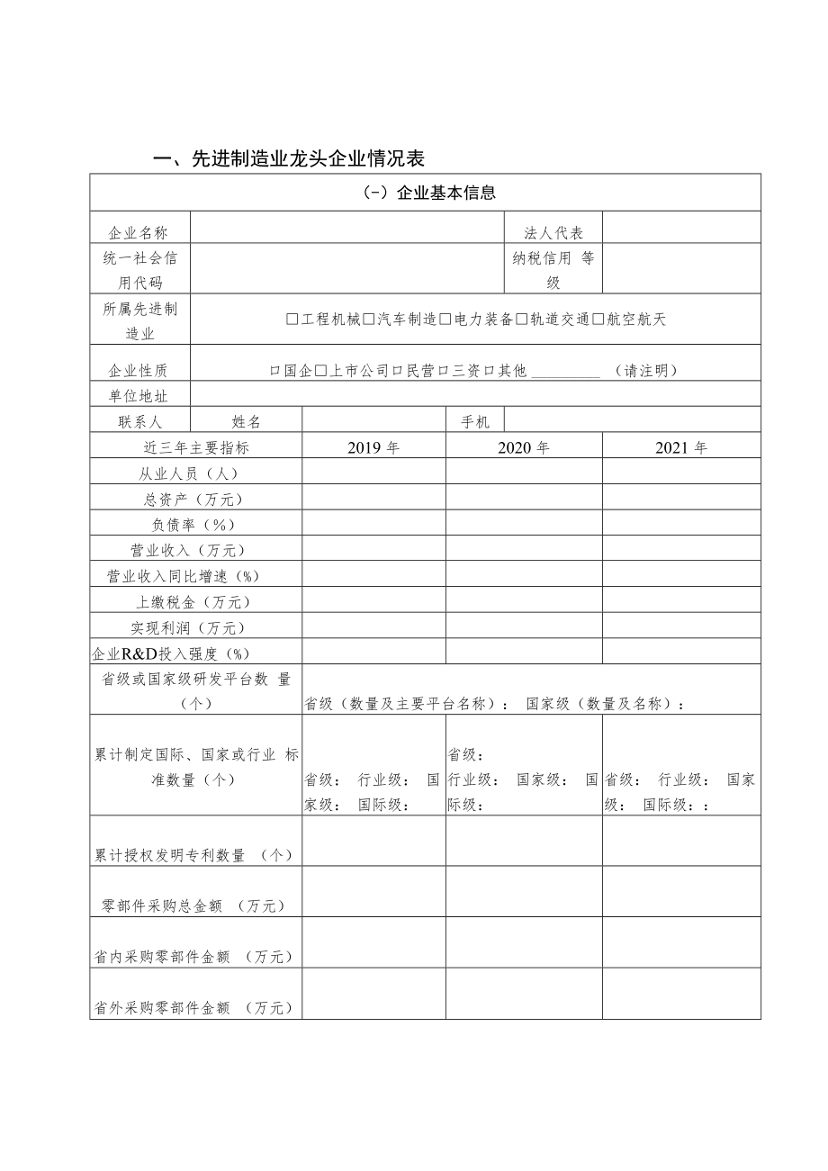 湖南省先进制造业龙头企业申报书、重点培育关键零部件配套生产企业申报书.docx_第3页