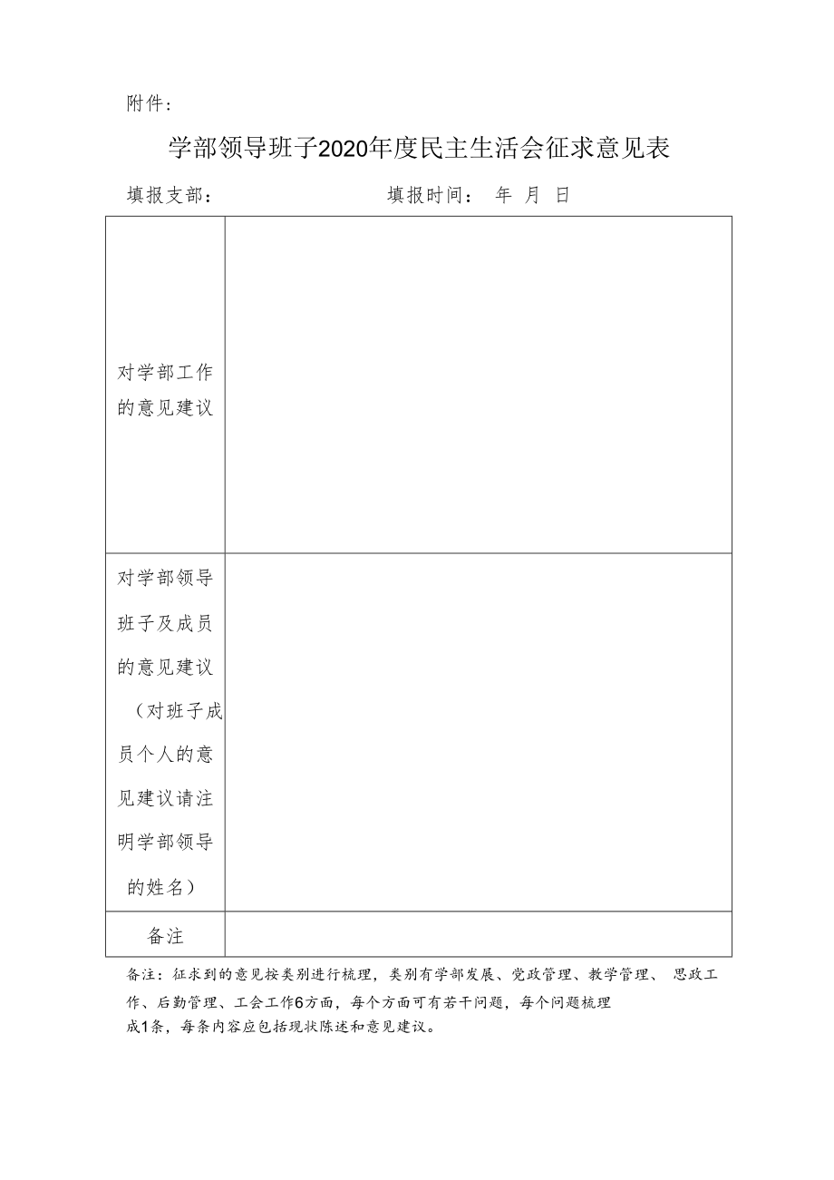 校党委班子专题民主生活会征求意见表.docx_第1页