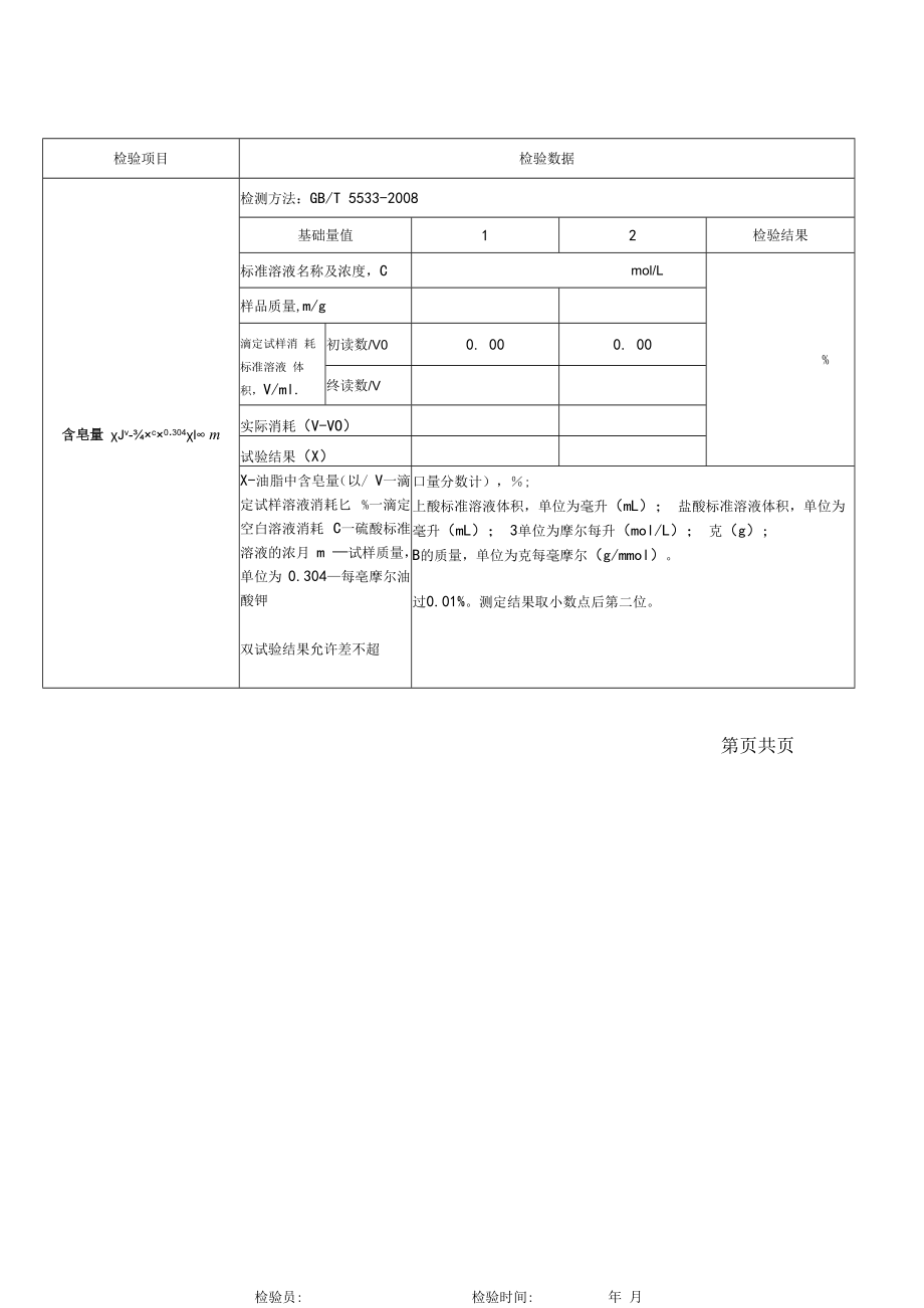 辽宁中国好粮油食用植物油产品质量指标参数检验原始记录.docx_第3页