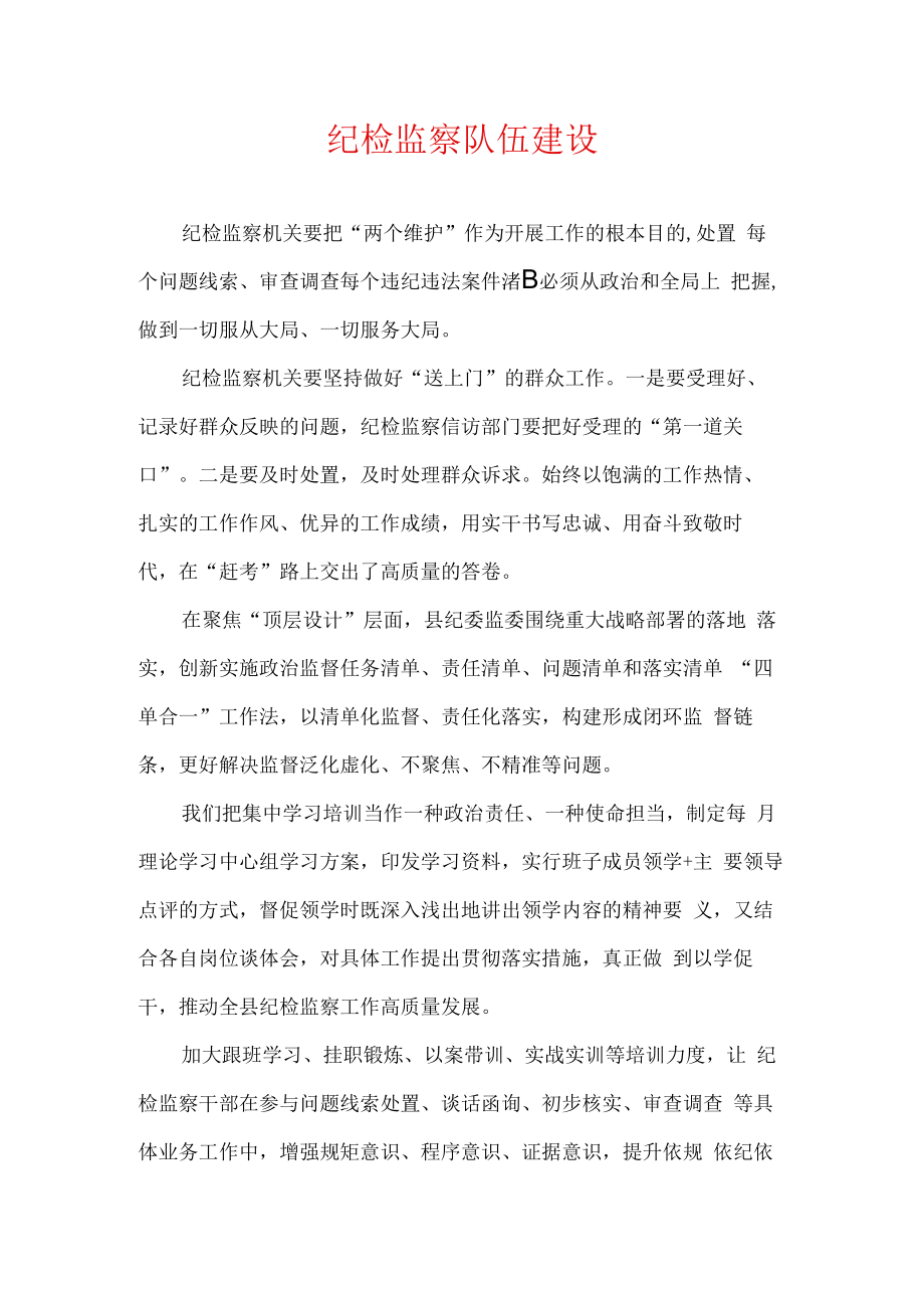 纪检监察队伍建设.docx_第1页