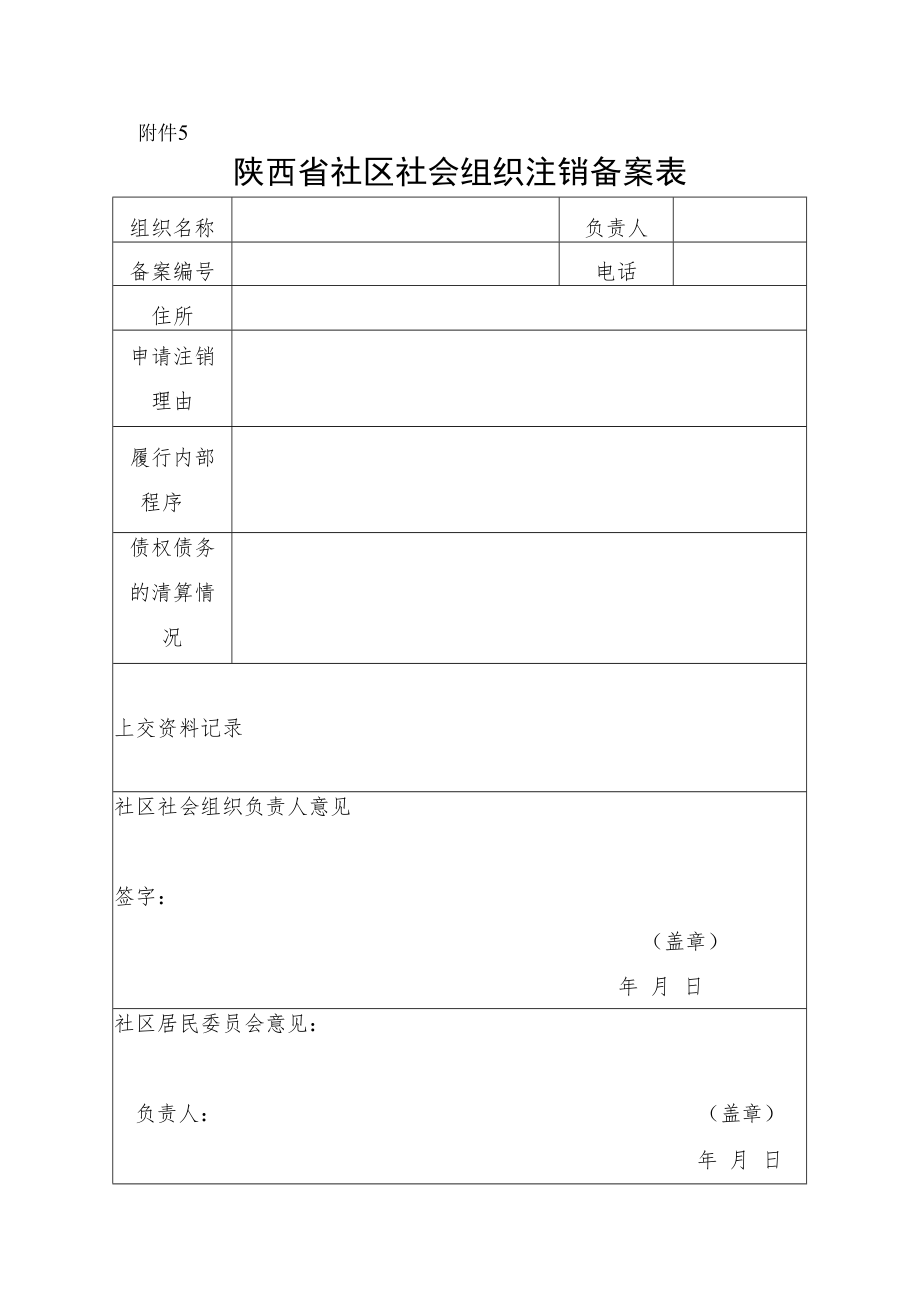 陕西省社区社会组织注销备案表.docx_第1页