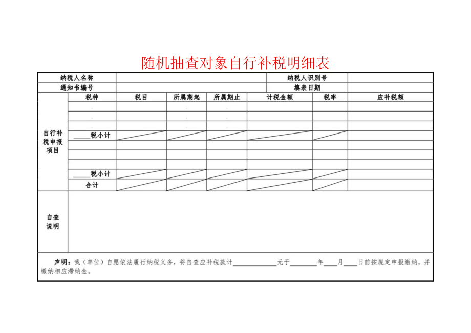 随机抽查对象自行补税明细表模板.docx_第1页