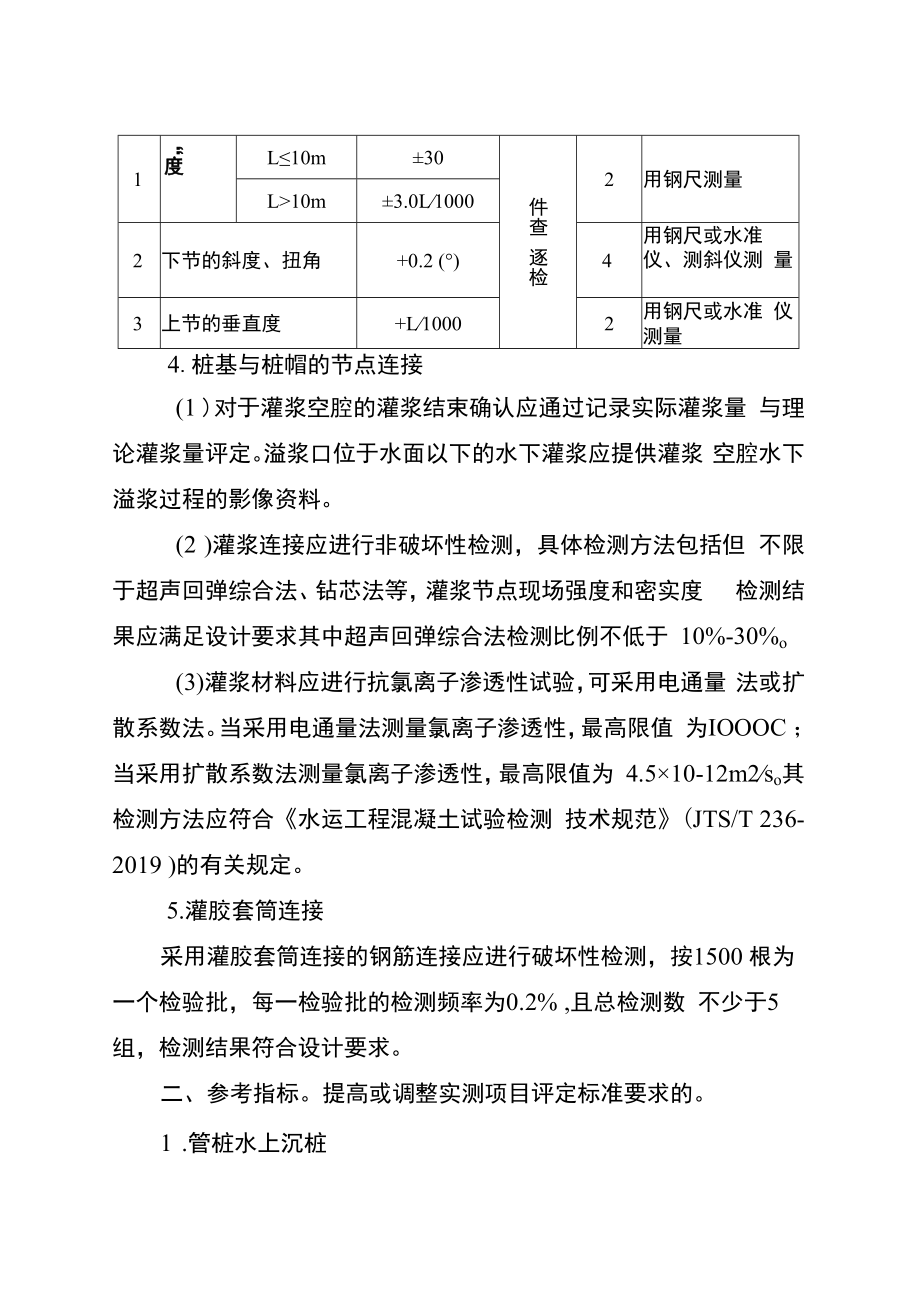 连云港港徐圩港区盛虹炼化一体化配套港储项目码头工程装配式高桩码头专用质量检验指标.docx_第3页