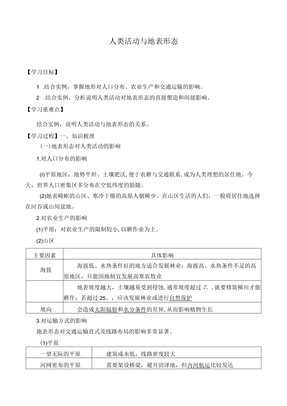 学案人类活动与地表形态.docx_第1页