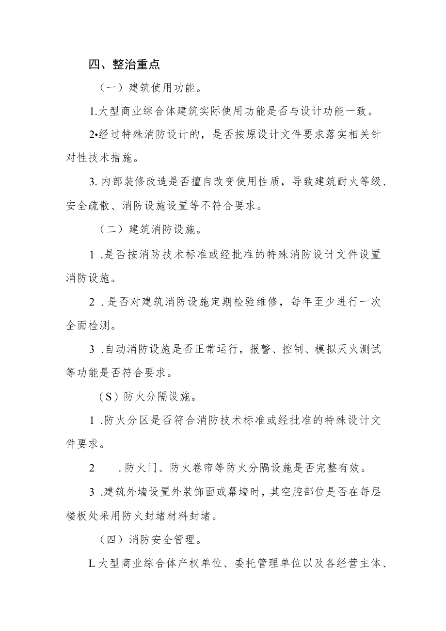 开展大型商业综合体消防安全专项整治工作方案.docx_第2页