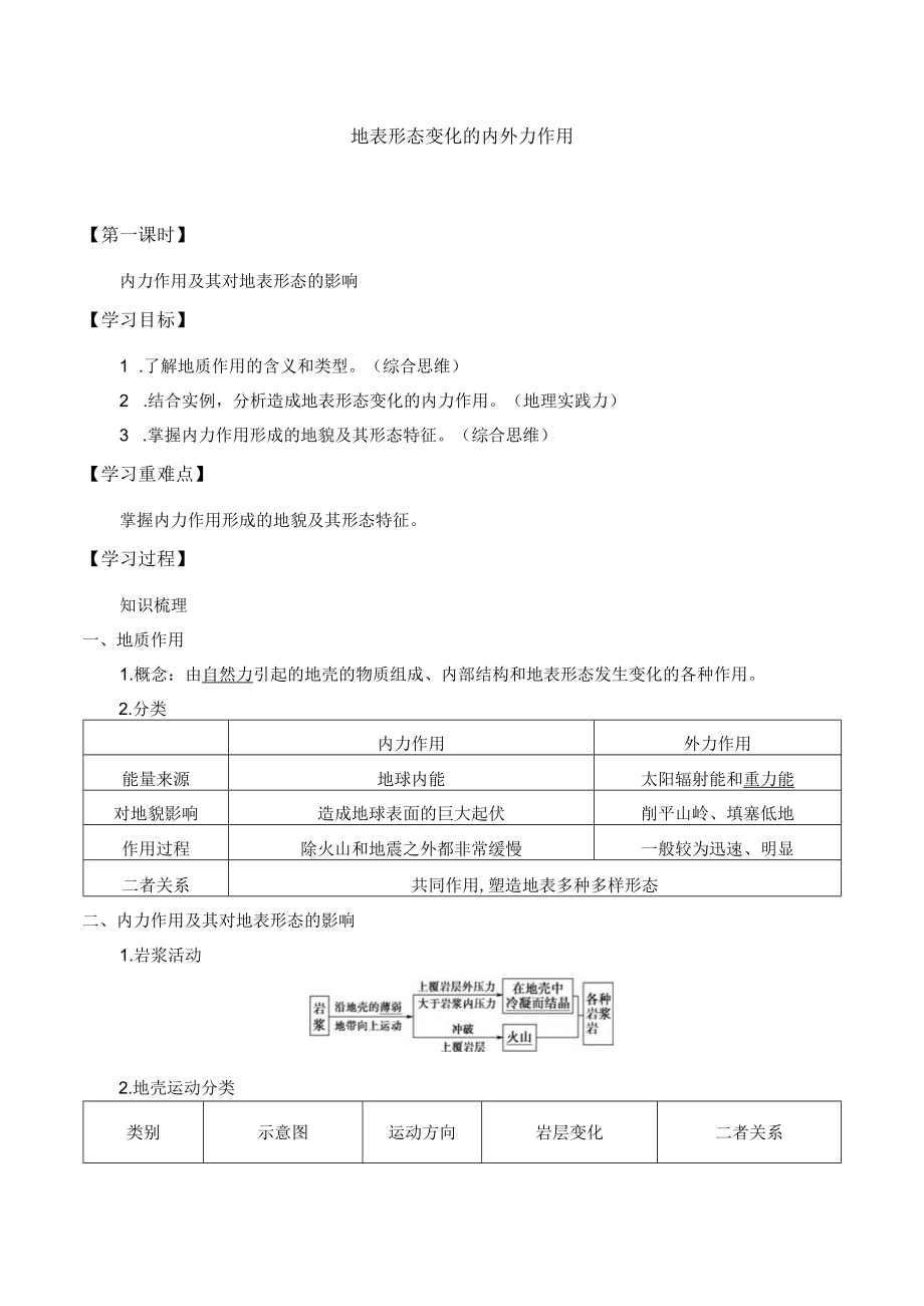 学案地表形态变化的内外力作用.docx_第1页