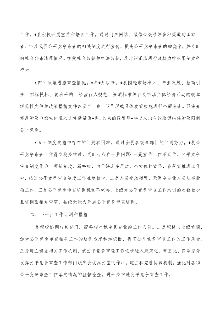 公平竞争审查工作总结自查报告.docx_第2页