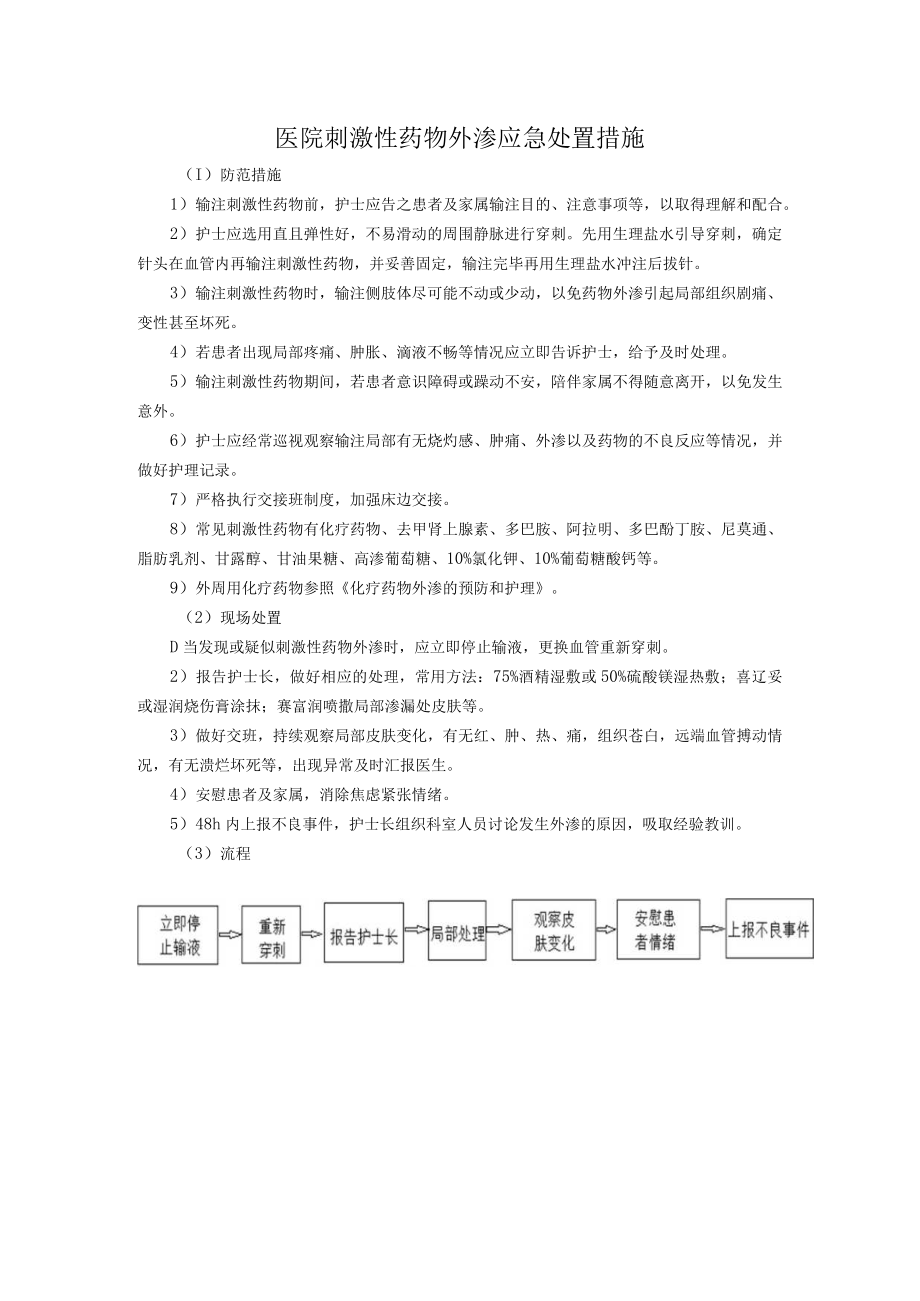 医院刺激性药物外渗应急处置措施.docx_第1页