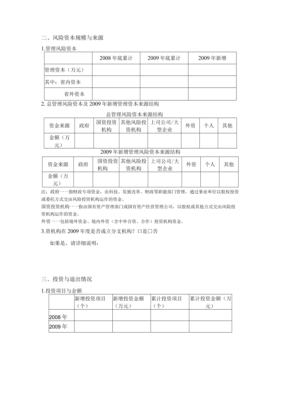 贵州省创业风险投资机构调查表风险投资机构、投资管理机构填写.docx_第3页