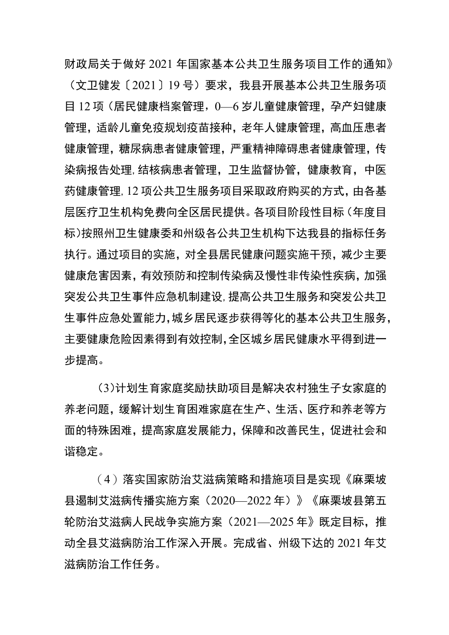 麻栗坡县卫生健康局本级2021年项目支出绩效自评报告.docx_第3页