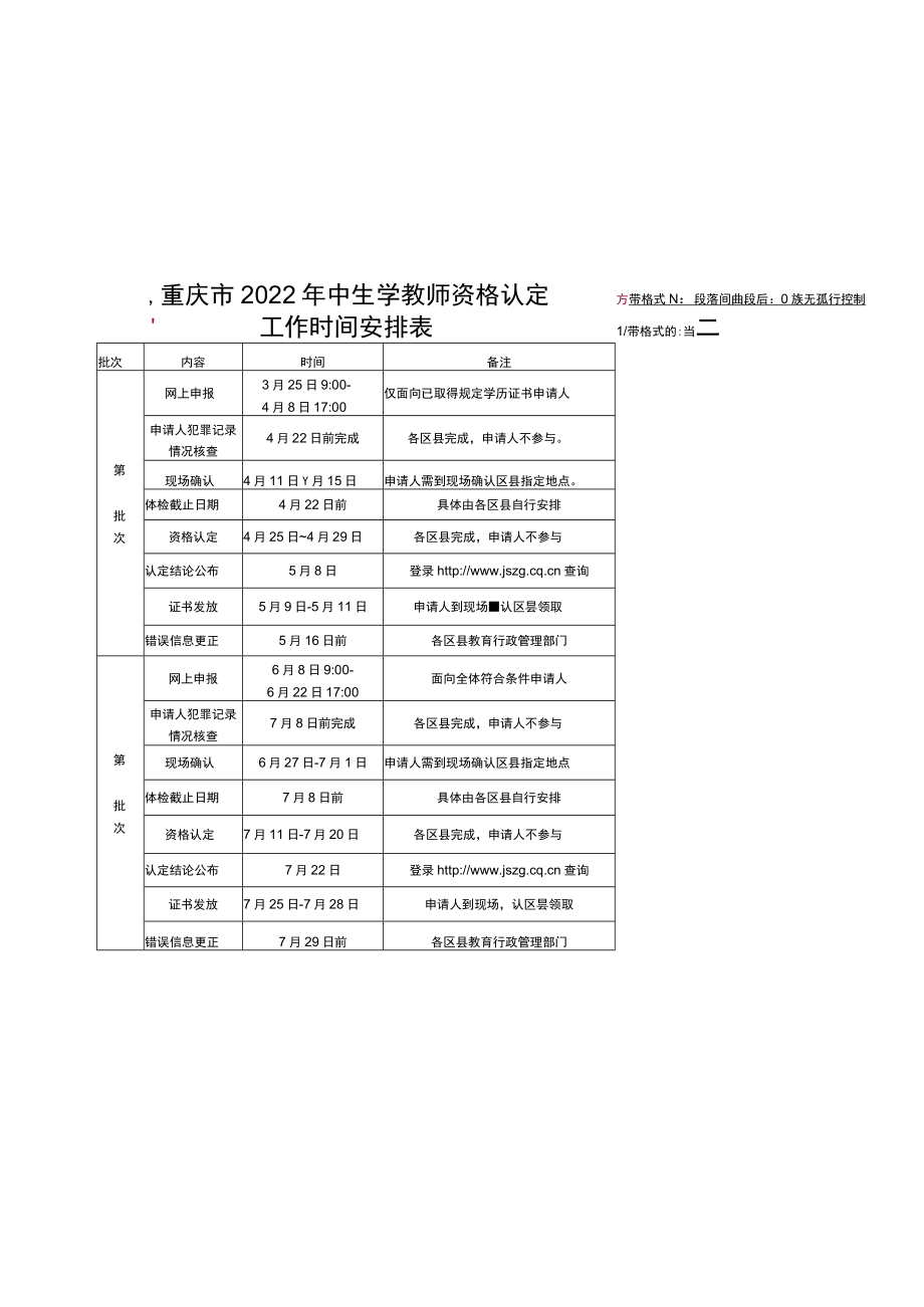 重庆市2022年中小学教师资格认定.docx_第1页