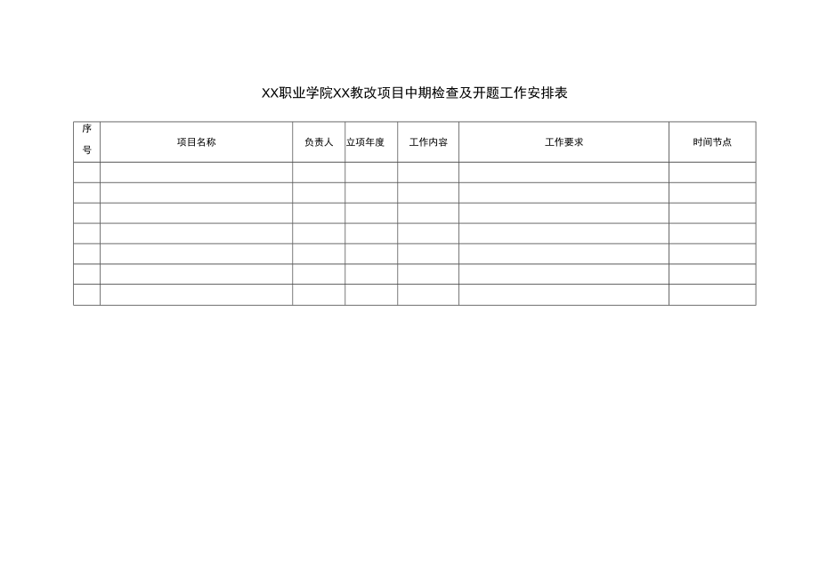 XX职业学院XX教改项目中期检查及开题工作安排表.docx_第1页