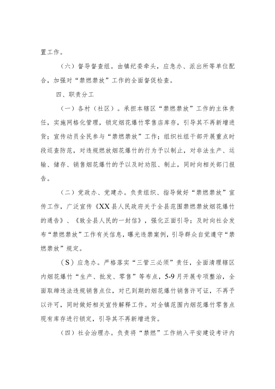 XX镇全面禁燃禁放烟花爆竹工作方案.docx_第3页