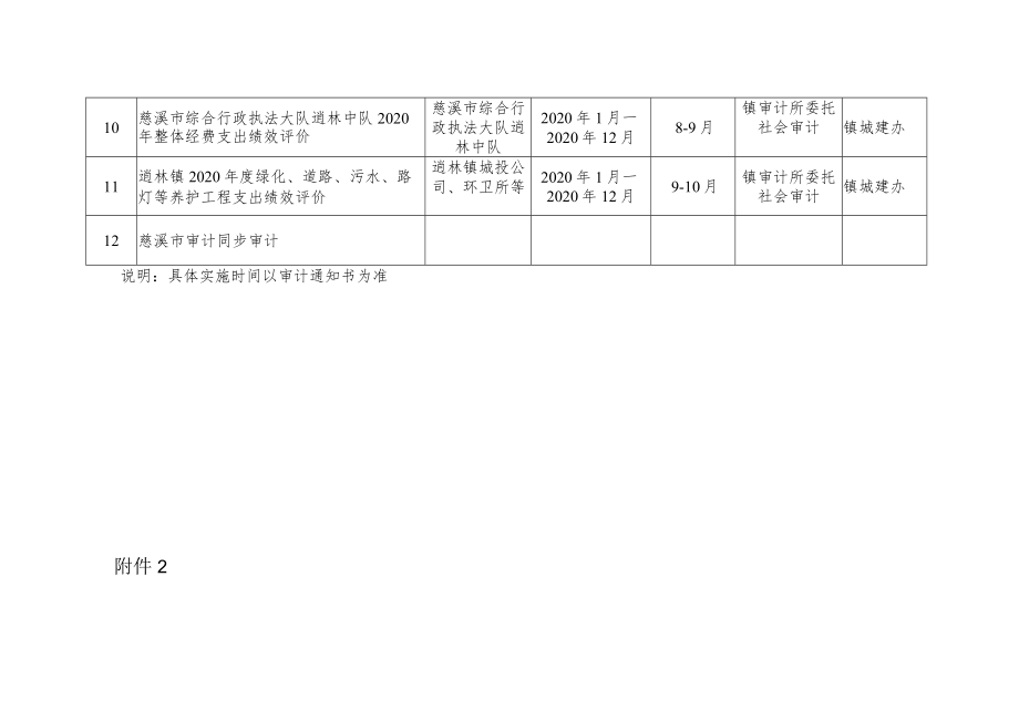 逍林镇2021年度内部审计和绩效评价项目计划表.docx_第2页