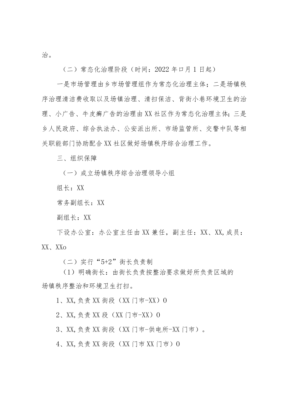 XX乡场镇秩序及环境卫生综合治理工作实施方案.docx_第3页