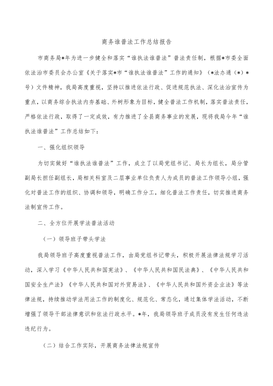 商务谁普法工作总结报告.docx_第1页