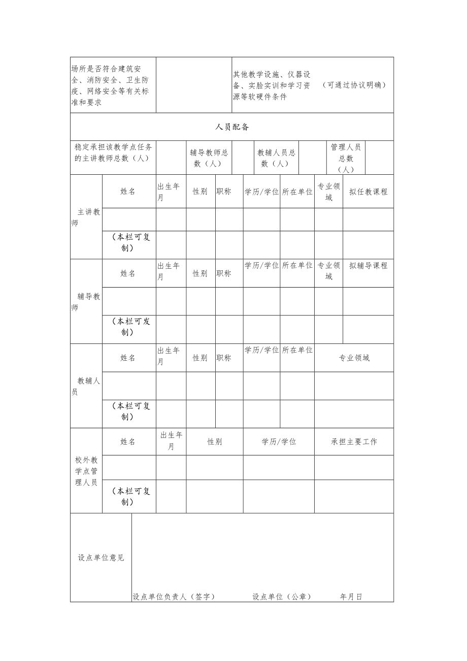 江苏省高等学历继续教育校外教学点备案表.docx_第3页