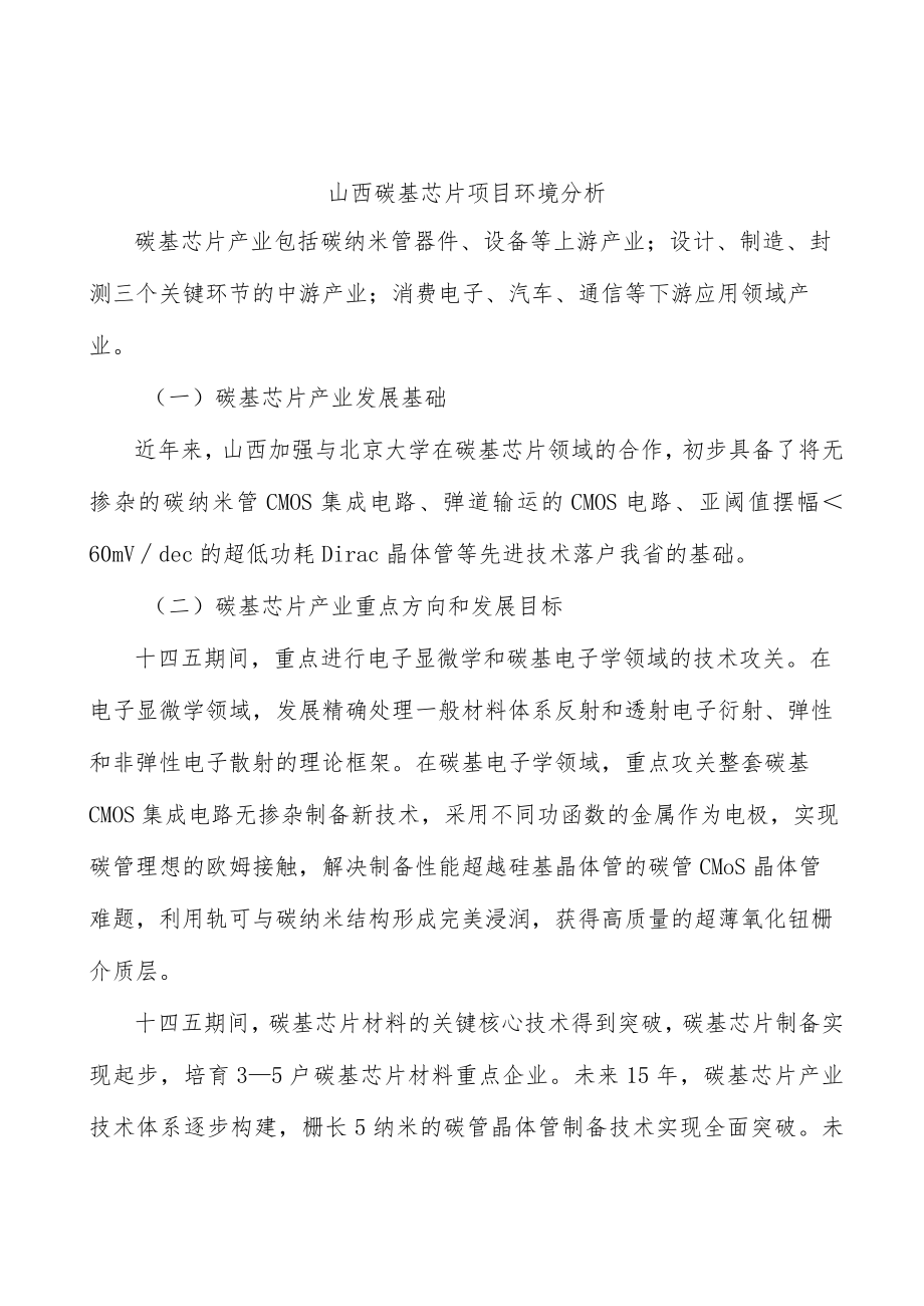 山西碳基芯片项目环境分析.docx_第1页