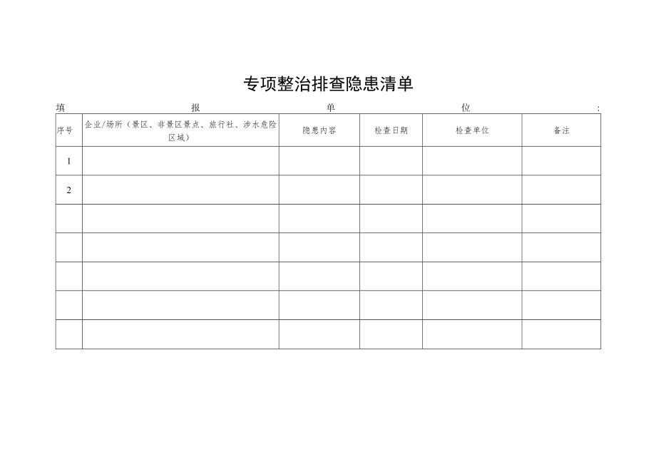 专项整治排查隐患清单.docx_第1页