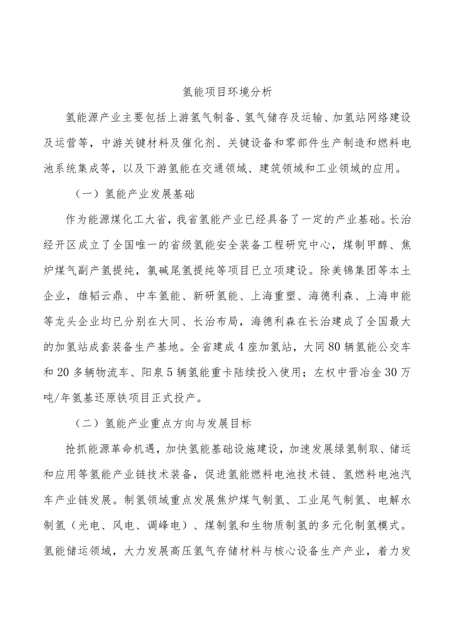 氢能项目环境分析.docx_第1页