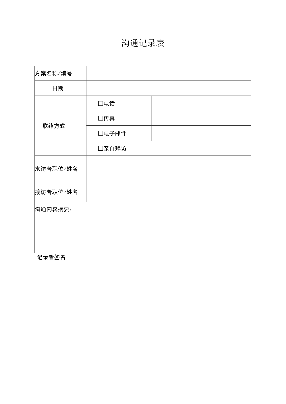 沟通记录表.docx_第1页