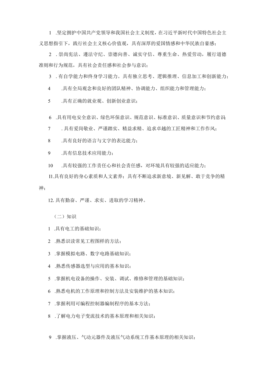 2022级自动化工程学院机电一体化技术专业（扩招）人才培养方案.docx_第2页