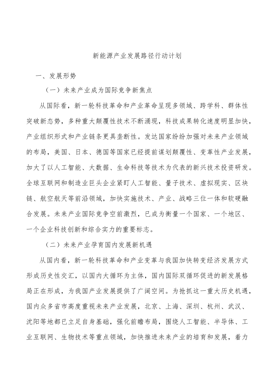 新能源产业发展路径行动计划.docx_第1页