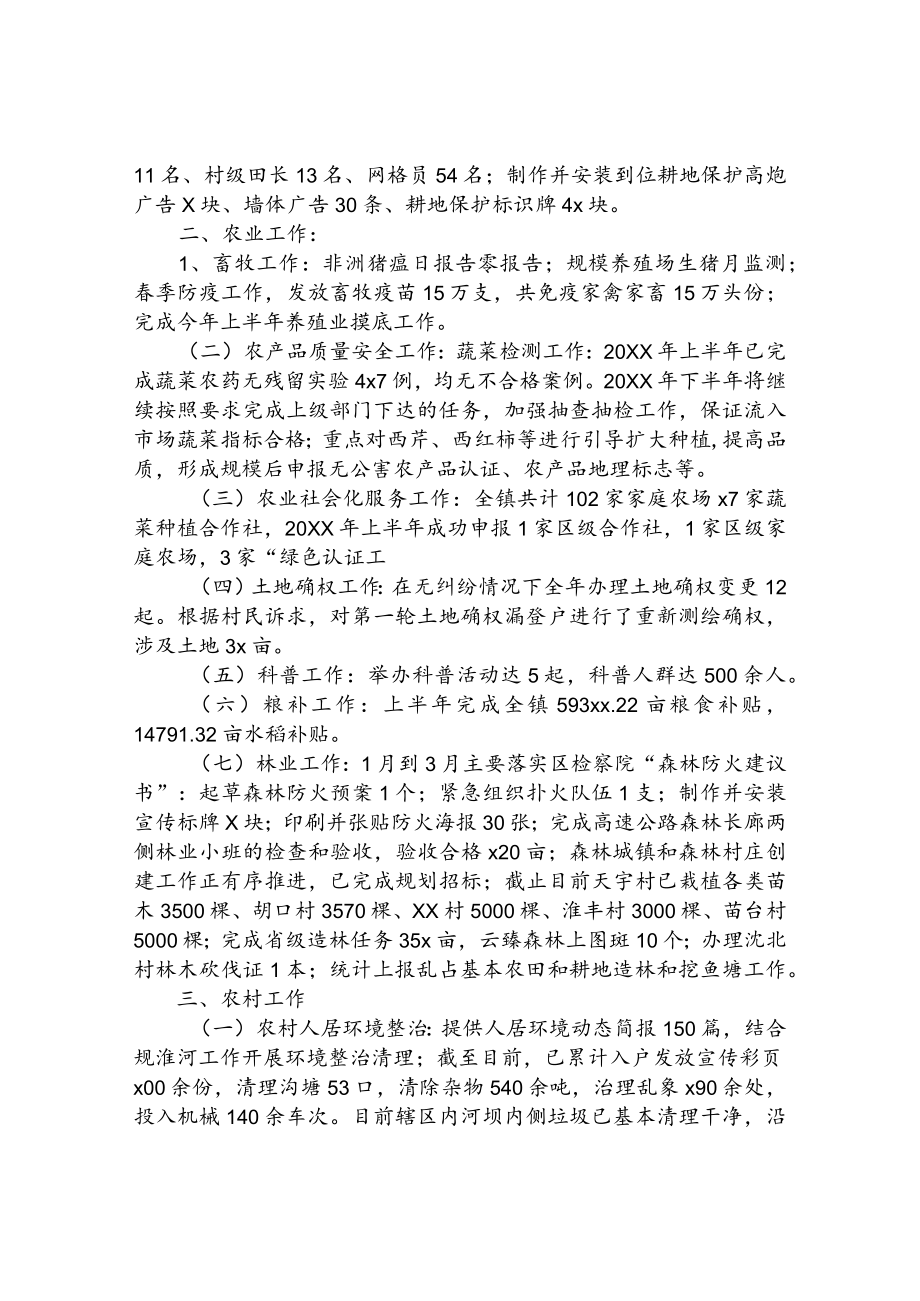 镇农办2022年上半年工作总结和下半年工作计划.docx_第2页