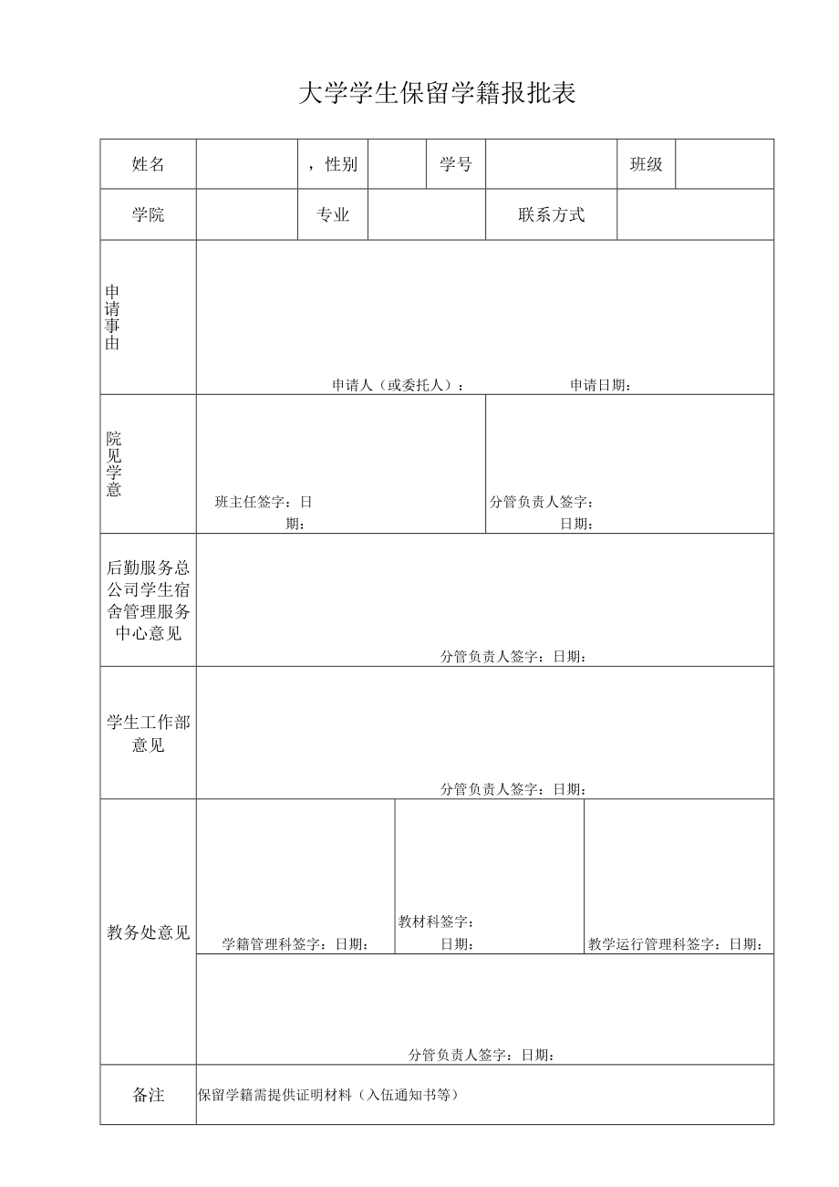 大学学生保留学籍报批表.docx_第1页