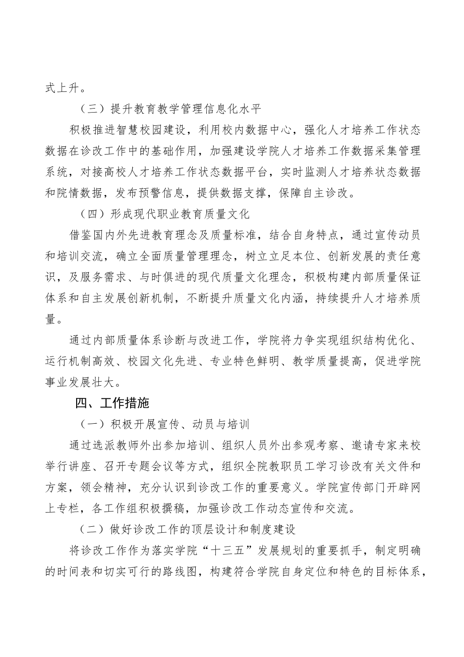 皖北卫生职业学院内部质量保证体系诊改工作实施方案.docx_第3页