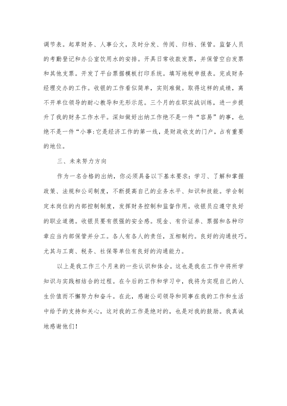 出纳实习三个月工作总结.docx_第2页