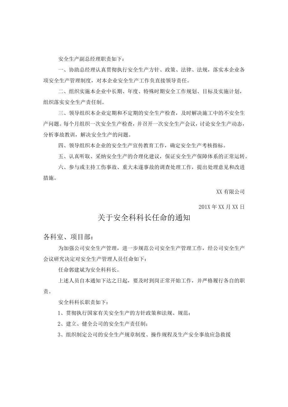 公司安全管理人员任命书样例.docx_第2页